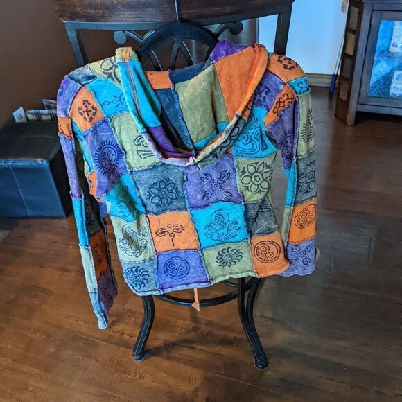 Blue Gecko Women's Patchwork Hoodie - Small - Picture 3 of 4